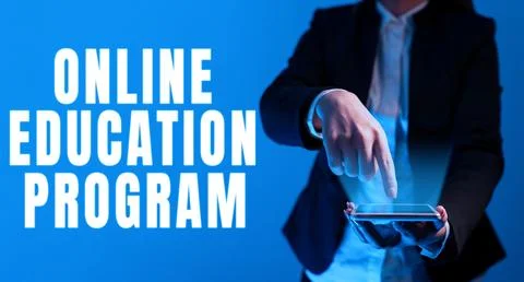 Text caption presenting Online Education Program. Conceptual photo Software Fotos de archivo