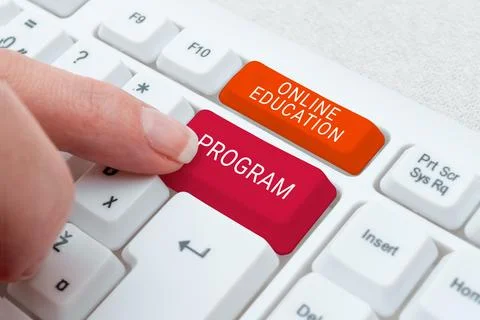 Text caption presenting Online Education Program. Business idea Software Foto stock