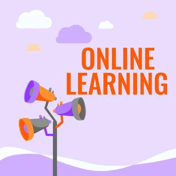 Text caption presenting Online Learning. Business showcase educational tool 库存插图