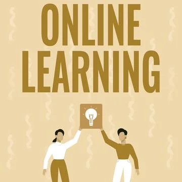 Text caption presenting Online Learning. Business showcase Larning with the Illustrazione stock