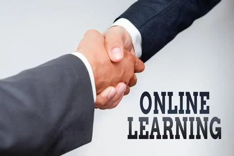 Text caption presenting Online Learning. Business concept educational tool based Stock Photos