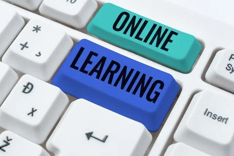 Text caption presenting Online Learning. Business showcase Larning with the 写真素材