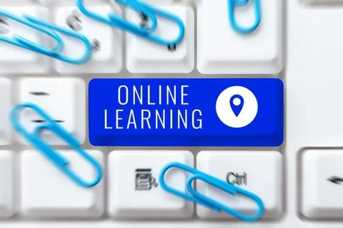 Text caption presenting Online Learning. Business overview Larning with the 写真素材