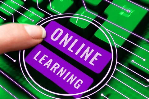 Text caption presenting Online Learning. Business approach Larning with the 写真素材