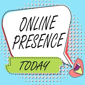 Text caption presenting Online Presence. Concept meaning existence of someone Stock Illustration