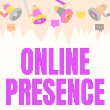 Text caption presenting Online Presence. Internet Concept existence of someone Stock Illustration