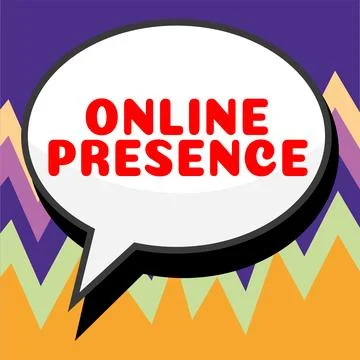 Text caption presenting Online Presence. Business idea existence of someone that 스톡 일러스트