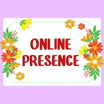 Text caption presenting Online Presence. Business approach existence of someone Stock-Illustration