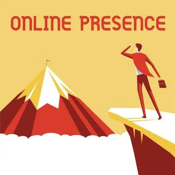 Text caption presenting Online Presence. Internet Concept existence of someone イラスト素材