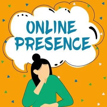 Text caption presenting Online Presence. Business idea existence of someone that イラスト素材