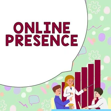 Text caption presenting Online Presence. Internet Concept existence of someone 库存插图