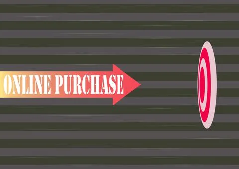 Text caption presenting Online Purchase. Concept meaning Purchases electronic イラスト素材