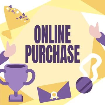 Text caption presenting Online Purchase. Internet Concept Purchases electronic 스톡 일러스트