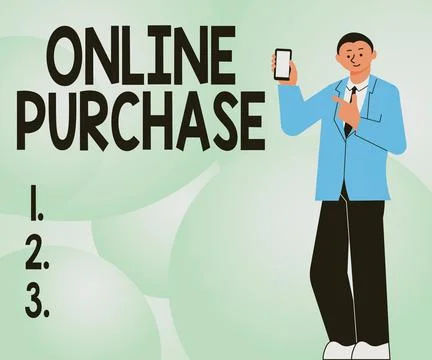 Text caption presenting Online Purchase. Business concept Purchases electronic 스톡 일러스트