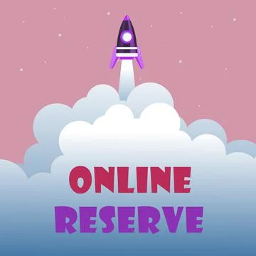 Text caption presenting Online Reserve. Concept meaning enables the customers to Stock Illustration