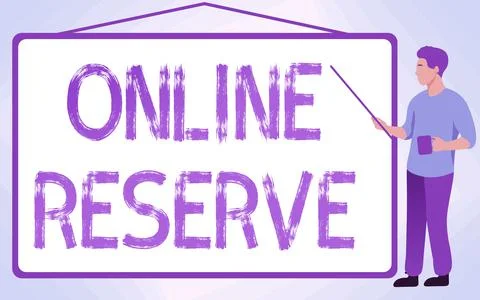 Text caption presenting Online Reserve. Conceptual photo enables the customers Stock Illustration