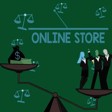 Text caption presenting Online Store. Business approach A website that offers Stock Illustration