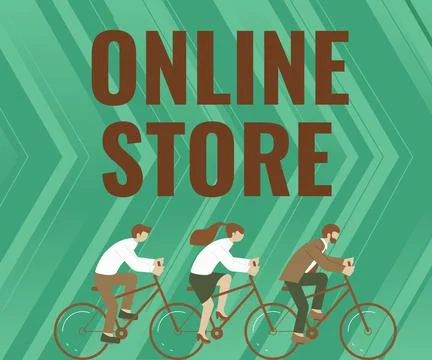 Text caption presenting Online Store. Word Written on A website that offers Illustrazione stock
