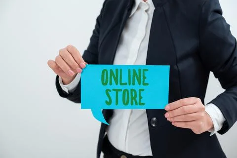 Text caption presenting Online Store. Concept meaning A website that offers Foto stock