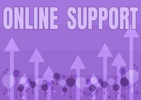Text caption presenting Online Support. Business idea range of services which Stock Illustration