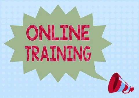 Text caption presenting Online Training. Business overview Take the education 스톡 일러스트