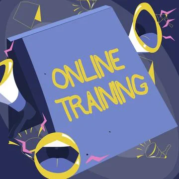 Text caption presenting Online Training. Business approach Computer based 스톡 일러스트