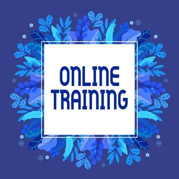 Text caption presenting Online Training. Word Written on Take the education 스톡 일러스트
