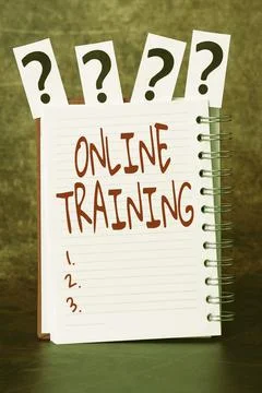 Text caption presenting Online Training. Conceptual photo Take the education Fotos de archivo