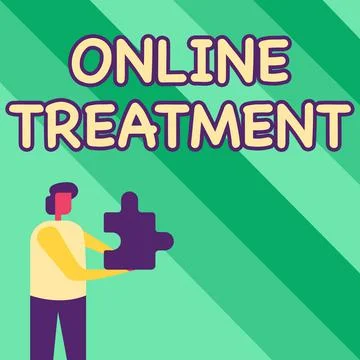 Text caption presenting Online Treatment. Business showcase providing mental Stock-Illustration