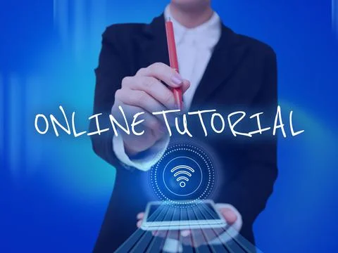 Text caption presenting Online Tutorial. Internet Concept process of tutoring in Stock Photos