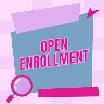 Text caption presenting Open Enrollment. Business idea The yearly period when Stock-Illustration