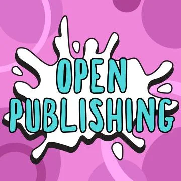 Text caption presenting Open Publishing. Word Written on online access to many Stock Illustration