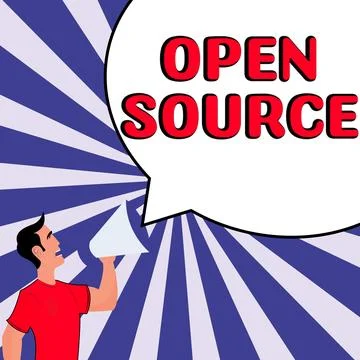 Text caption presenting Open Source. Business approach denoting software which Stock Illustration