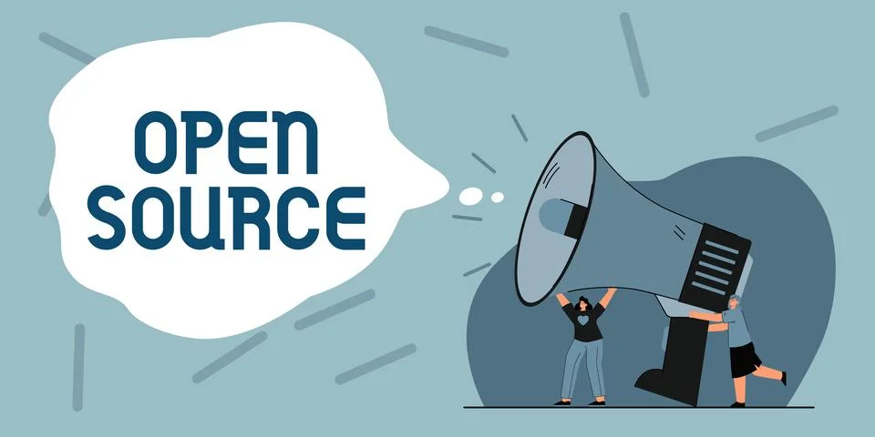 Text caption presenting Open Source. Business showcase denoting software which Stock Illustration