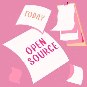 Text caption presenting Open Source. Business showcase denoting software which Stock Illustration