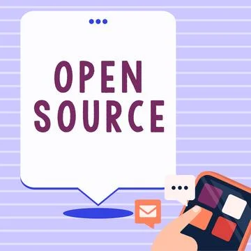 Text caption presenting Open Source. Business approach denoting software which Stock Illustration