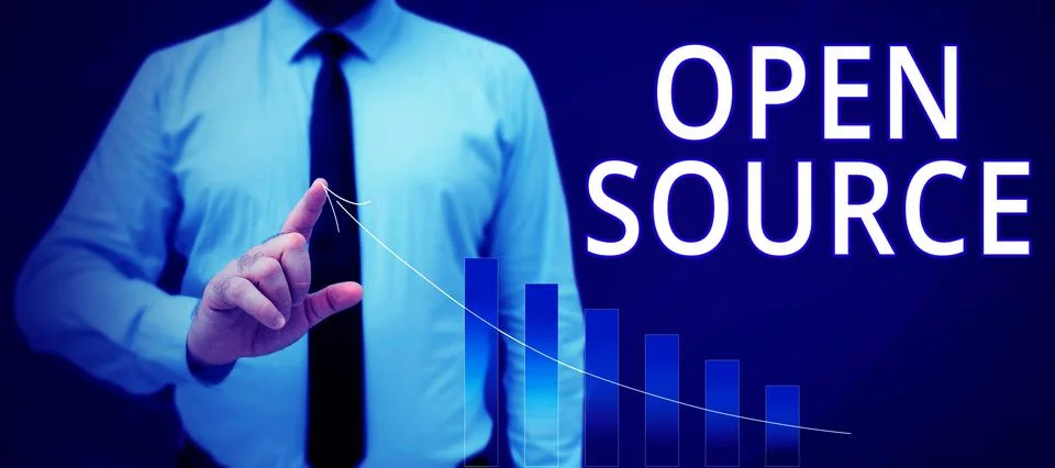 Text caption presenting Open Source. Business overview denoting software which Stockfoto's