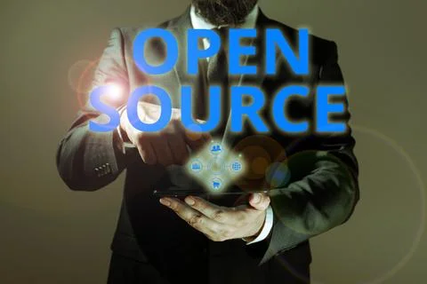 Text caption presenting Open Source. Business approach denoting software which Stockfoto's