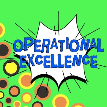 Text caption presenting Operational Excellence. Word for software that supports Stock Illustration