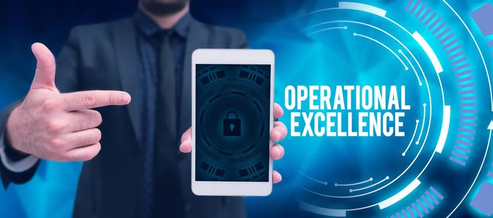 Text caption presenting Operational Excellence. Word Written on software that Foto stock