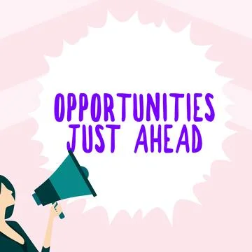 Text caption presenting Opportunities Just Ahead. Internet Concept set of Stock Illustration