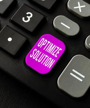 Text caption presenting Optimize Solution. Internet Concept process of finding 스톡 사진