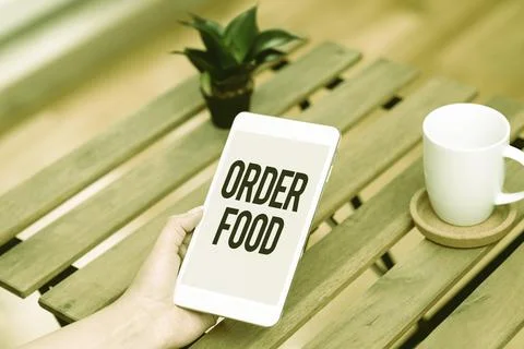 Text caption presenting Order Food. Business approach the process of requesting Stock-Fotos