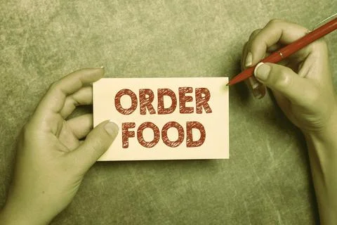 Text caption presenting Order Food. Business concept the process of requesting a Stock-Fotos