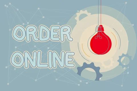 Text caption presenting Order Online. Internet Concept Buying goods and services Stock Illustration