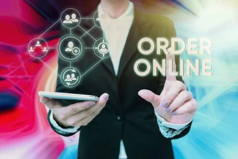 Text caption presenting Order Online. Concept meaning Buying goods and services Stock Photos