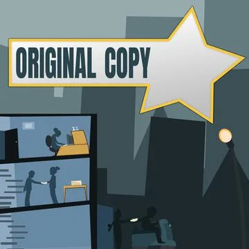 Text caption presenting Original Copy. Business concept Main Script Unprinted 스톡 일러스트
