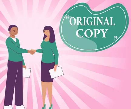 Text caption presenting Original Copy. Business idea Main Script Unprinted 스톡 일러스트