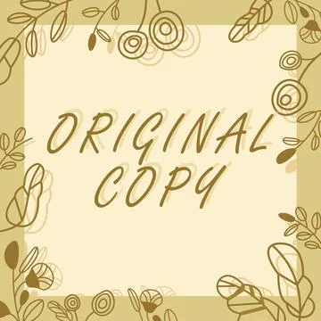 Text caption presenting Original Copy. Business overview Main Script Unprinted イラスト素材