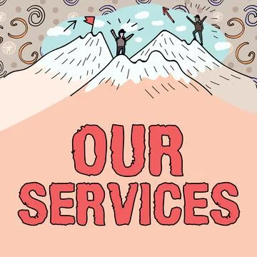 Text caption presenting Our Services. Concept meaning The occupation or function Stock Illustration